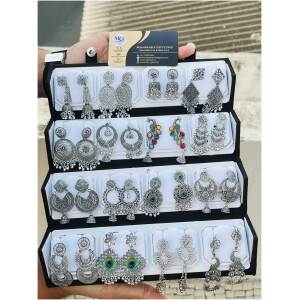 Memorable Gifts Premium Silver Jhumka Box 16 Pieces Set