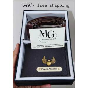 Memorable Gifts Imported Leather Wallet & Belt Combo